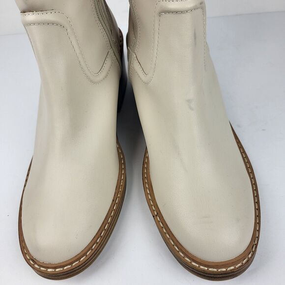 Steven by Steve Madden Calda Boots Faux Leather Off White Size 9M - Picture 9 of 16